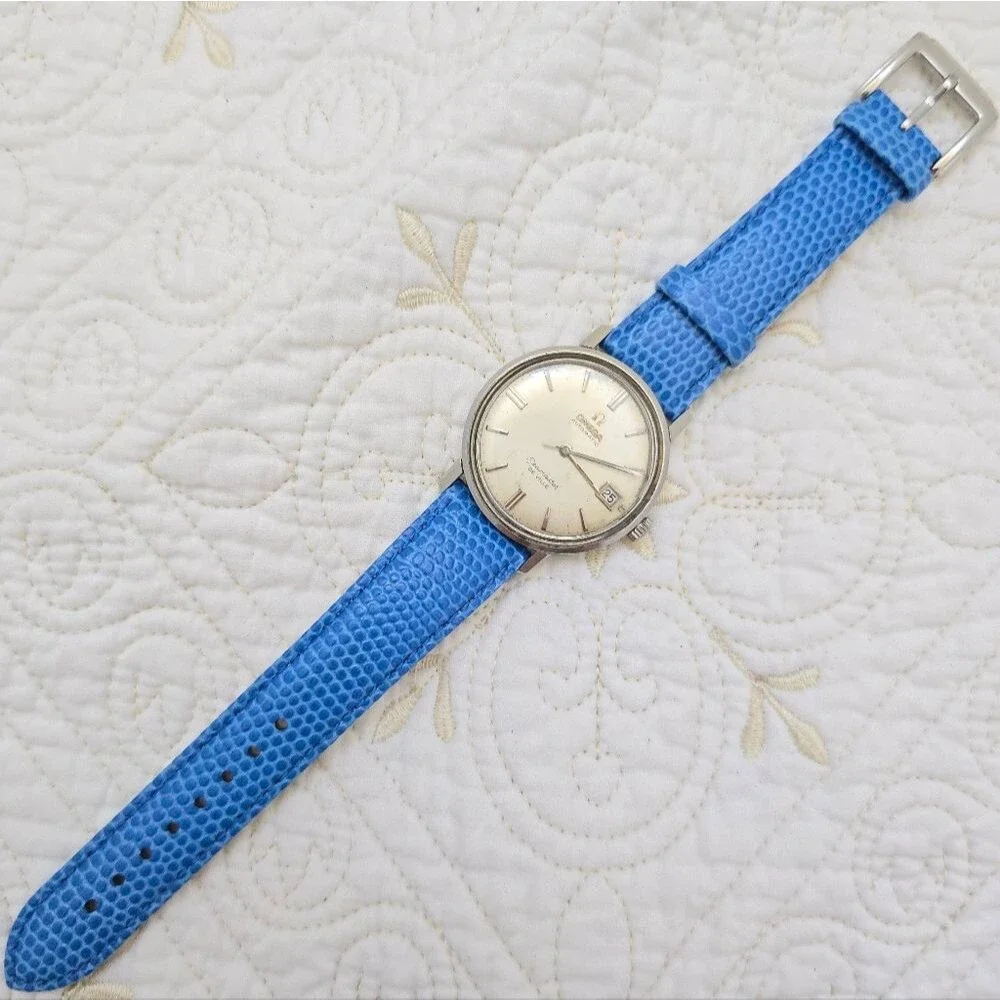 Vintage Omega Seamaster De Ville Watch 166.020 Automatic Date 34mm Silver Swiss